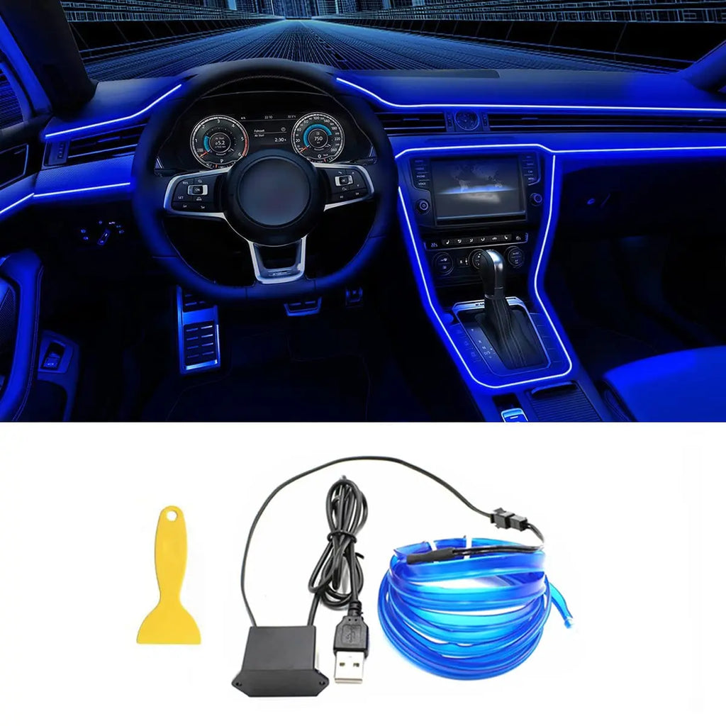 Tira LED Neón Flexible de 5M - Iluminación Ambiental Personalizada para tu Vehículo