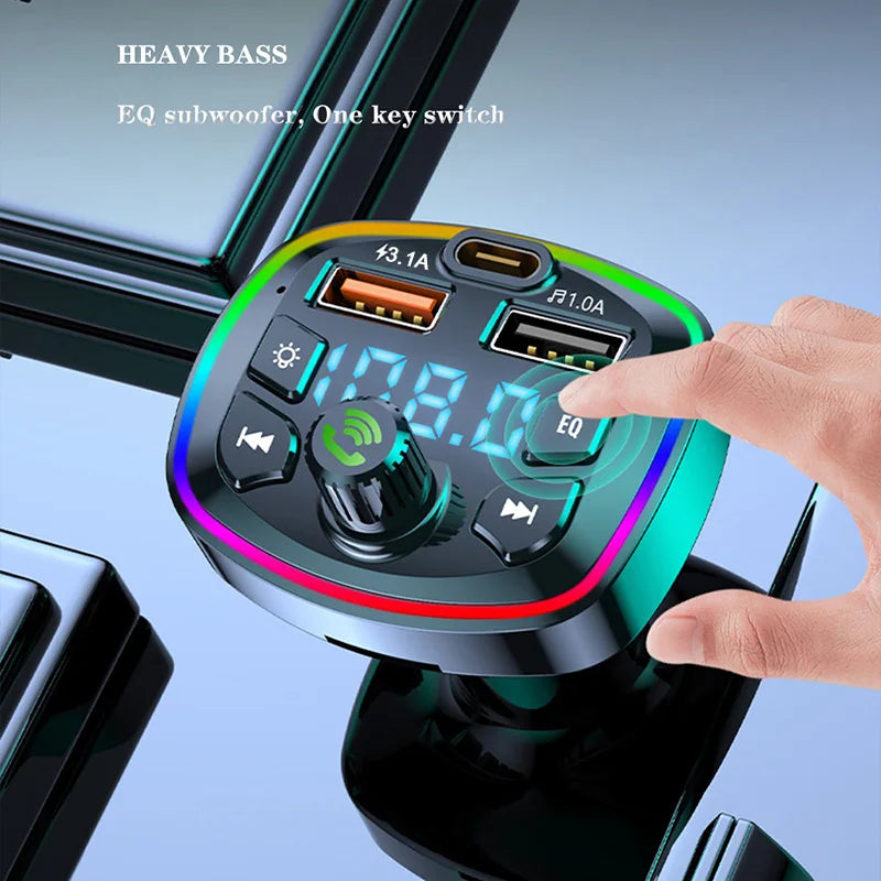 Adaptador Bluetooth FM Pro con Luces RGB - Carga Rápida Dual
