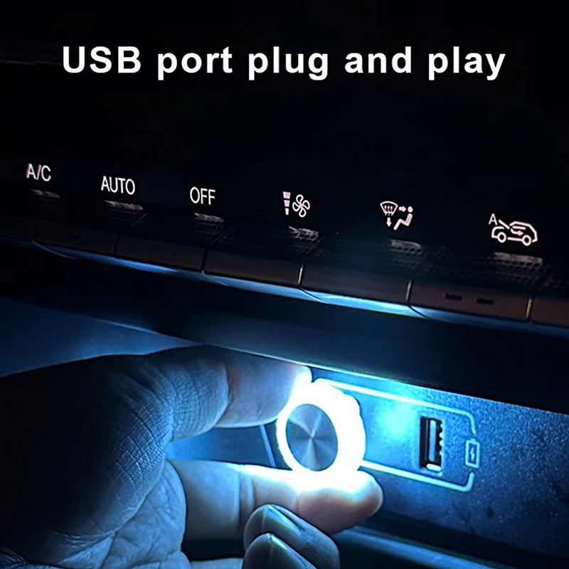 Mini Luz Decorativa LED USB - Iluminación Ambiental Instantánea para tu Auto