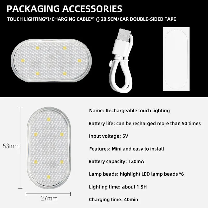 Mini Luces LED Tactiles para Autos (Pack de 4)