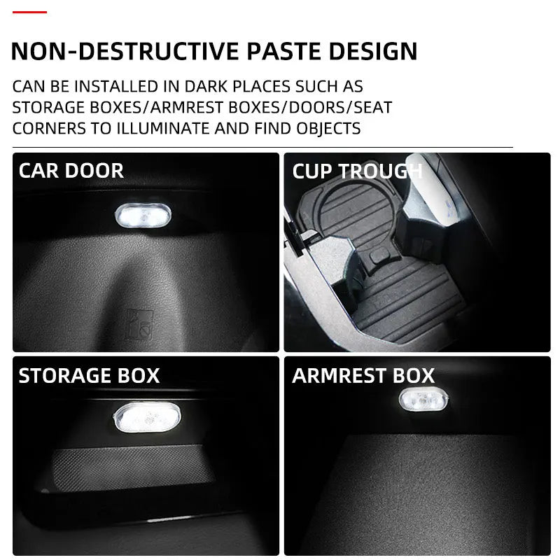 Mini Luces LED Tactiles para Autos (Pack de 4)